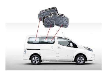 Preview: Thermomatten Nissan NV 200 (2009-2021) Wohnraum kurzer Radstand